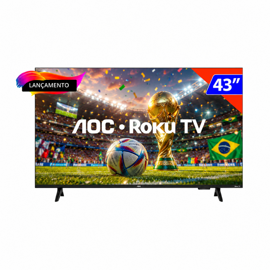 TV Smart AOC 43 Polegadas Roku HD Wi-Fi 43S5155/78G