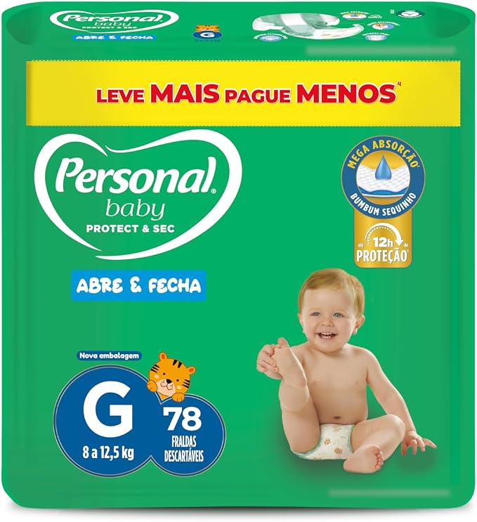 Fralda Personal Baby Protect & Sec Grande - 78 Unidades