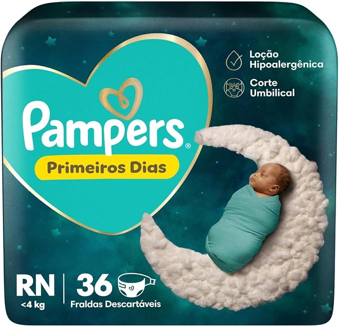 Fralda Pampers Primeiros Dias RN 36 Unidades